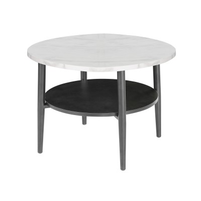 Стол журнальный SIGNAL ELLA B эффект белого мрамора/черный 60/45